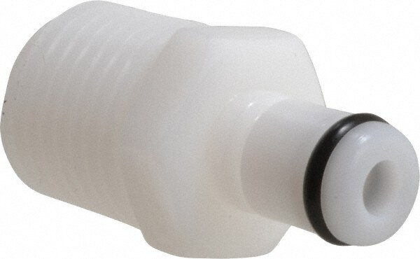 Colder PLC10004 Acetal Tube Fitting Straight Thru 1//4 Flow Coupler x 1//4 NPT Male Coupler In-Line
