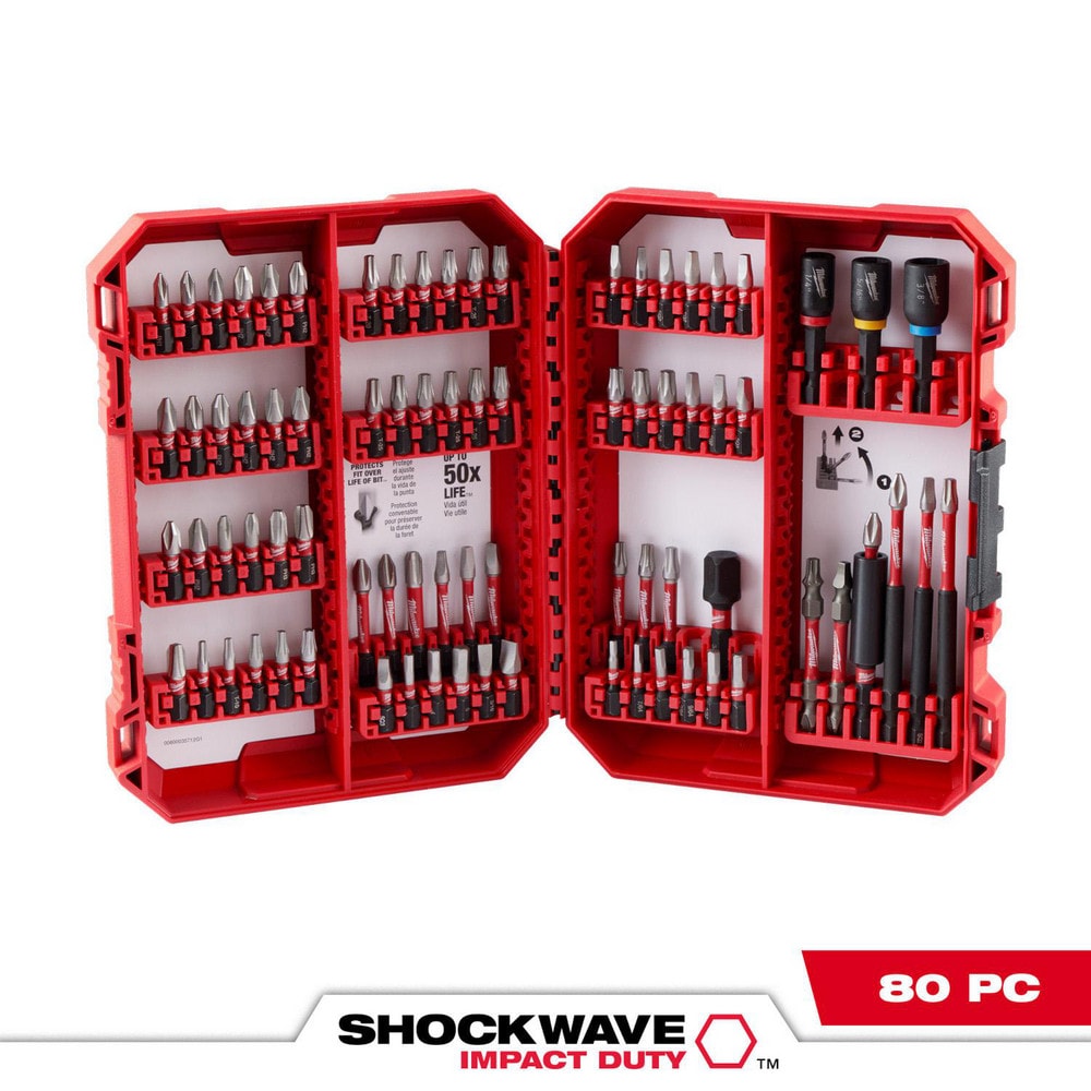 Milwaukee Tool - Power Screwdriver Screwdriver Bit Set: 80 Pc | MSC Direct