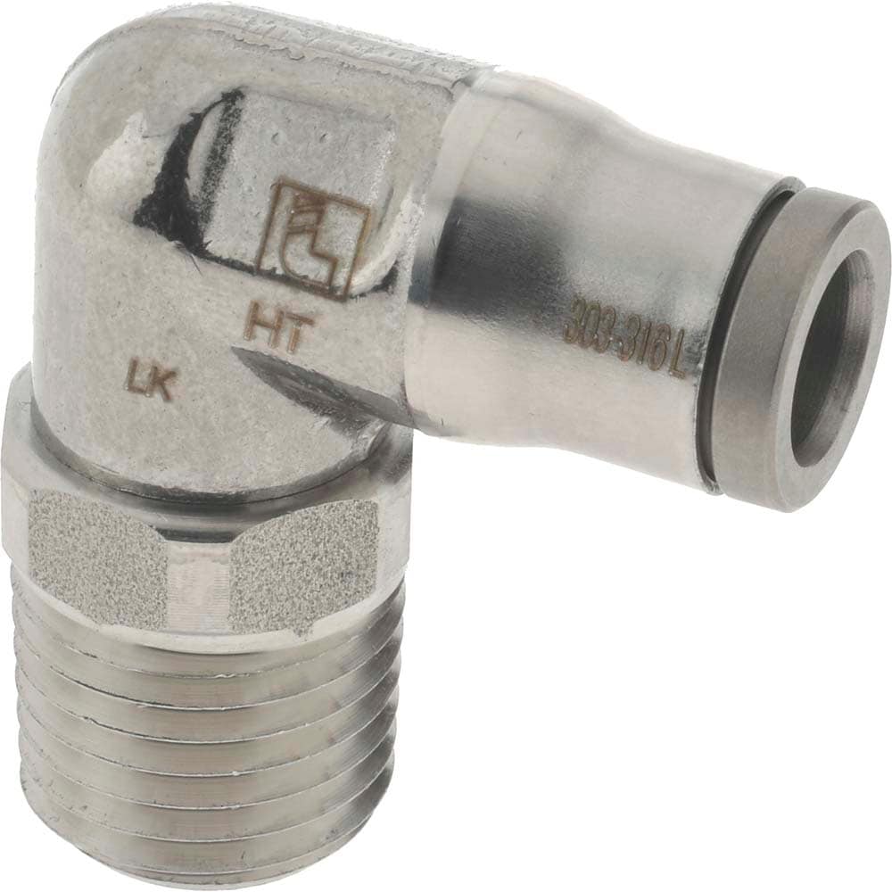 Legris 3889 56 14 Push-To-Connect Tube to Male & Tube to Male NPT Tube Fitting: Male Elbow, 1/4" Thread, 1/4" OD Image