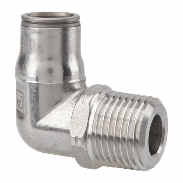 Legris 3889 62 22 Push-To-Connect Tube to Male & Tube to Male NPT Tube Fitting: Male Elbow, 1/2" Thread, 1/2" OD Image