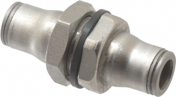 Legris 3816 56 00 Push-To-Connect Tube to Tube Tube Fitting: Bulkhead Union, 1/4" OD Image