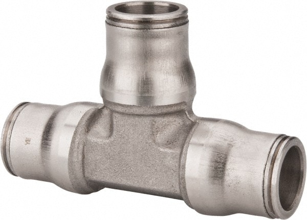 Legris 3804 62 00 Push-To-Connect Tube to Tube Tube Fitting: Bulkhead Tee Connector, Tee 1/2" OD Image