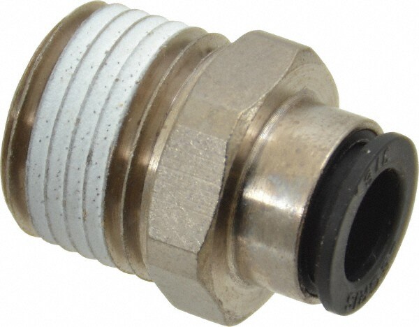 Metalwork Push to Connect Fitting Adapter 12mm OD x 3//8 NPT Male Straight Connector Plastic /& Nickel Plated Brass Pack of 2