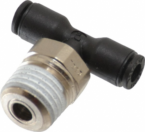 Push-To-Connect Tube Fitting: Male Branch Tee, 1/4" Thread, 5/32" OD