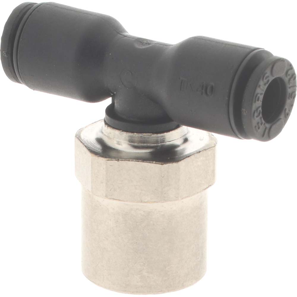 Push-To-Connect Tube Fitting: Female Branch Tee, 1/8" Thread, 5/32" OD