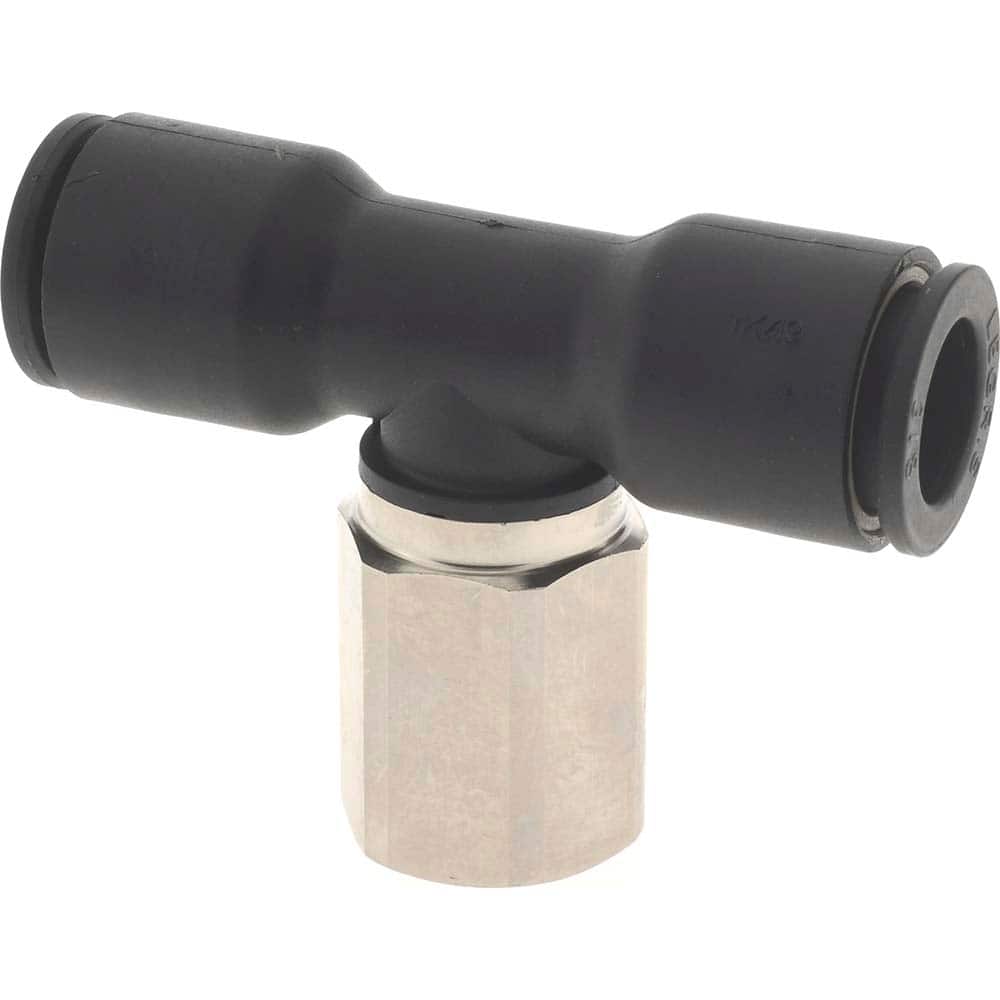 Legris 3008 60 14 Push-To-Connect Tube Fitting: Female Branch Tee, 1/4" Thread, 3/8" OD 