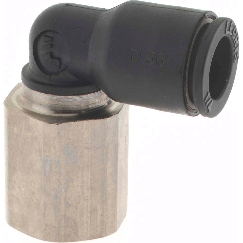 Push-To-Connect Tube Fitting: Female Elbow, 1/8 Thread, 1/4 OD