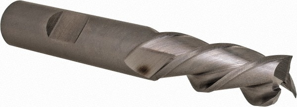 Cleveland C40295 Square End Mill: 1/2 Dia, 1-1/4 LOC, 1/2 Shank Dia, 3-1/4 OAL, 3 Flutes, Powdered Metal Image