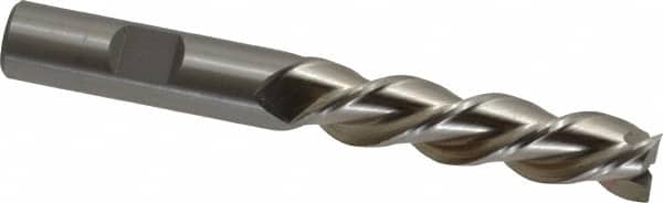 Cleveland C40296 Square End Mill: 1/2 Dia, 2 LOC, 1/2 Shank Dia, 4 OAL, 3 Flutes, Powdered Metal 