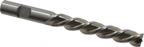 Cleveland C40297 Square End Mill: 1/2 Dia, 3 LOC, 1/2 Shank Dia, 5 OAL, 3 Flutes, Powdered Metal 