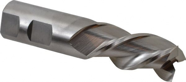 Cleveland C40310 Square End Mill: 1 Dia, 2 LOC, 1 Shank Dia, 4-1/2 OAL, 3 Flutes, Powdered Metal 