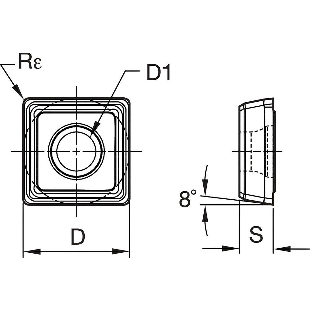 Kennametal - Indexable Drill Insert: DFPR180610MSO KCMS35, Carbide ...