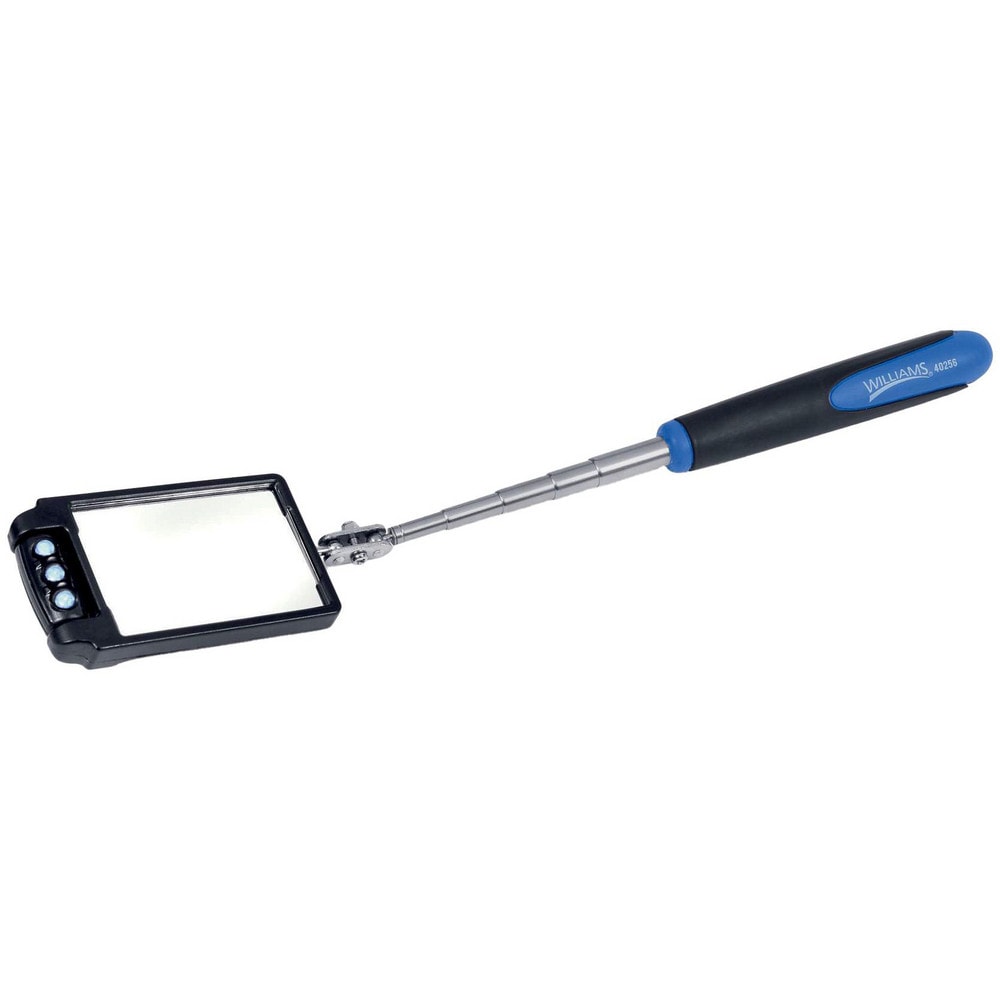 Inspection Mirrors; Mirror Type: Telescoping Inspection Mirror ; Mirror Shape: Rectangular ; Handle Type: Cushioned Grip Handle; LED Lighted Telescoping ; Swivel Type: Ball Joint ; Mirror Material: Glass ; Handle Material: Vinyl; Nylon