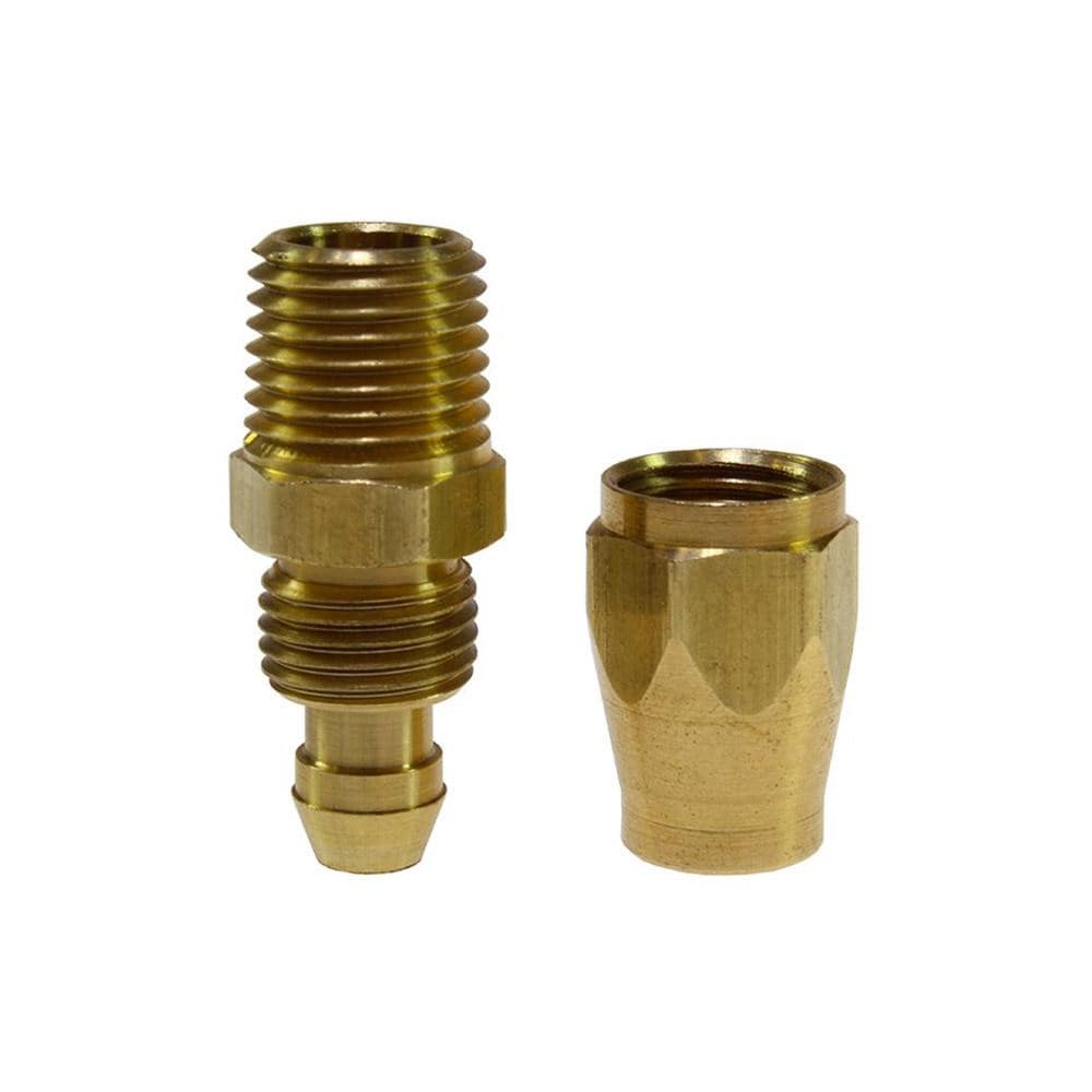 1/4 NPT, Brass Reusable Hose Male Rigid