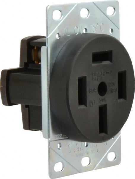 Pass & Seymour 3870 Straight Blade Single Receptacle: NEMA 18-60R, 60 Amps, Ungrounded 