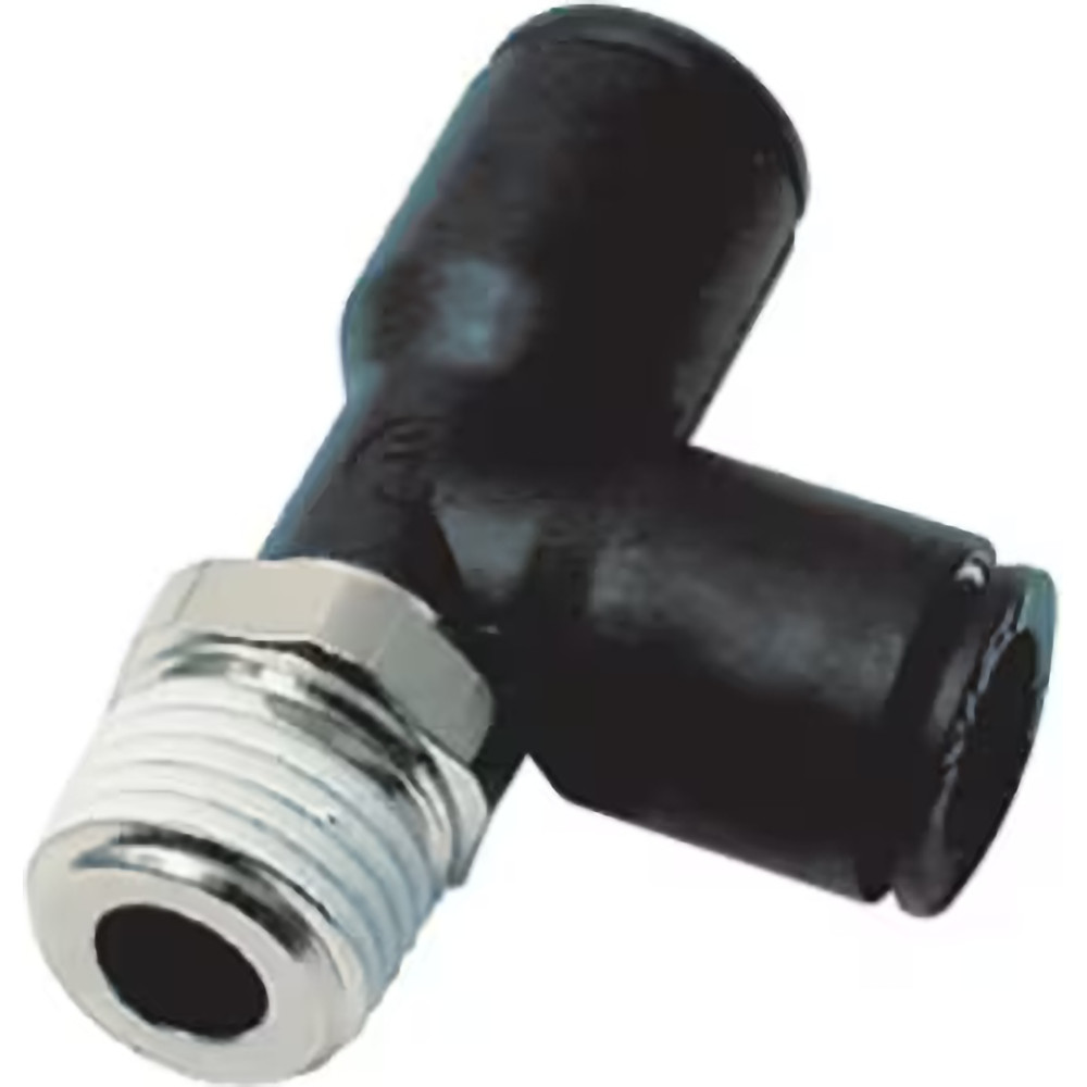 Push-To-Connect Tube Fitting: Male Run Tee, 1/4" Thread