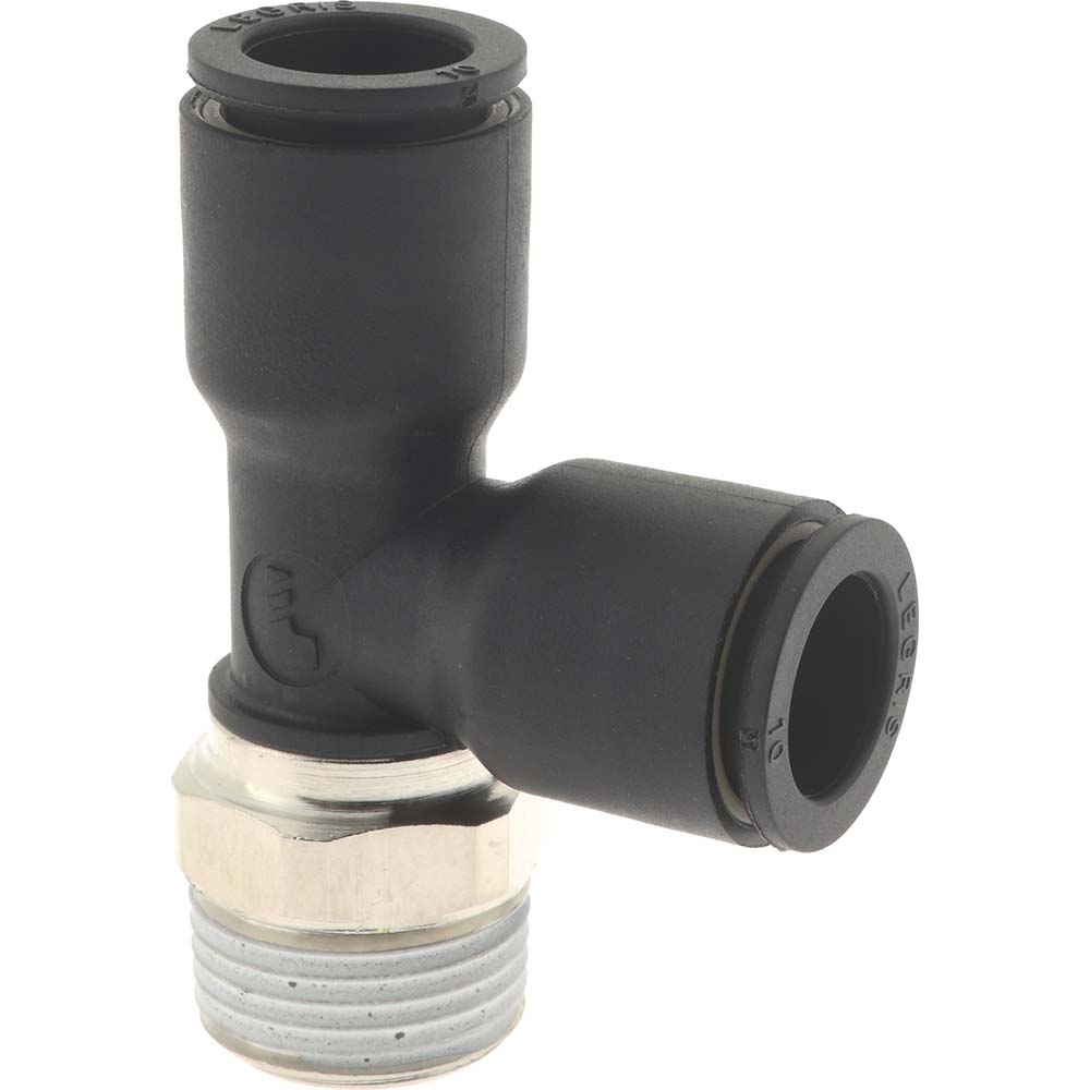 Push-To-Connect Tube Fitting: Male Run Tee, 3/8" Thread