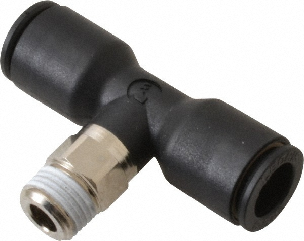 Push-To-Connect Tube to Male BSPT Tube Fitting: Male Branch Tee, 1/8" Thread, 5/16" OD