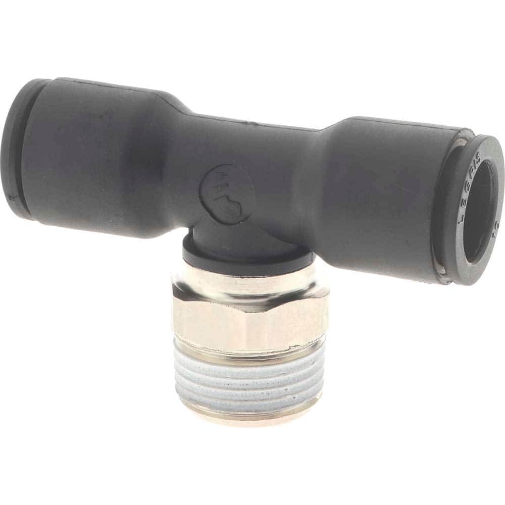 Legris 3108 10 17 Push-To-Connect Tube to Male BSPT Tube Fitting: Male Branch Tee, 3/8" Thread 