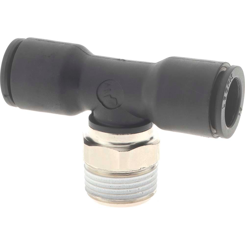 Legris 3108 10 17 Push-To-Connect Tube to Male BSPT Tube Fitting: Male Branch Tee, 3/8" Thread Image