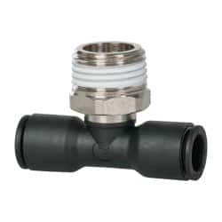 Legris 3108 10 21 Push-To-Connect Tube to Male BSPT Tube Fitting: Male Branch Tee, 1/2" Thread 