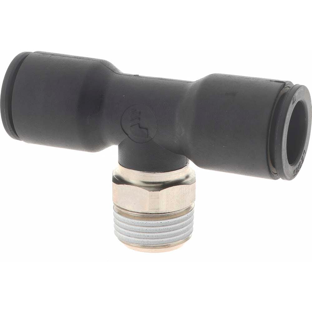 Legris 3108 12 17 Push-To-Connect Tube to Male BSPT Tube Fitting: Male Branch Tee, 3/8" Thread 