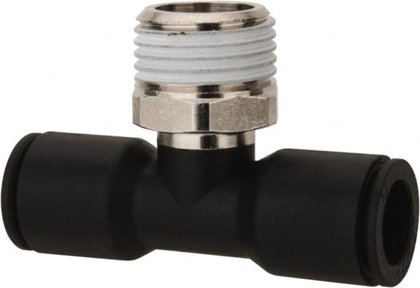 Legris 3108 12 21 Push-To-Connect Tube to Male BSPT Tube Fitting: Male Branch Tee, 1/2" Thread 