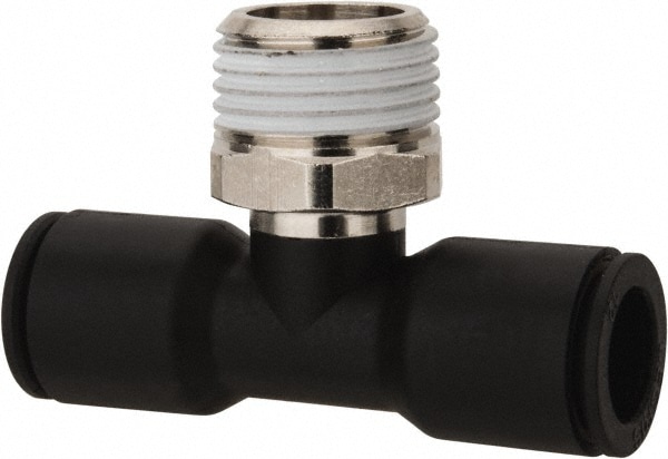 Legris 3108 12 21 Push-To-Connect Tube to Male BSPT Tube Fitting: Male Branch Tee, 1/2" Thread Image