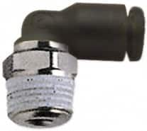 Push-To-Connect Tube Fitting: Male Elbow, 1/8" Thread, 3/16" OD