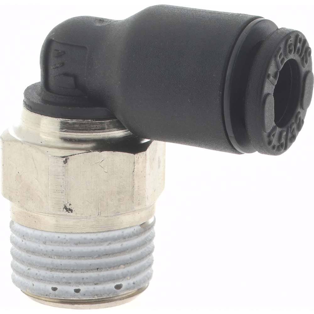 Push-To-Connect Tube to Male BSPT Tube Fitting: Male Elbow, 1/8" Thread, 5/32" OD