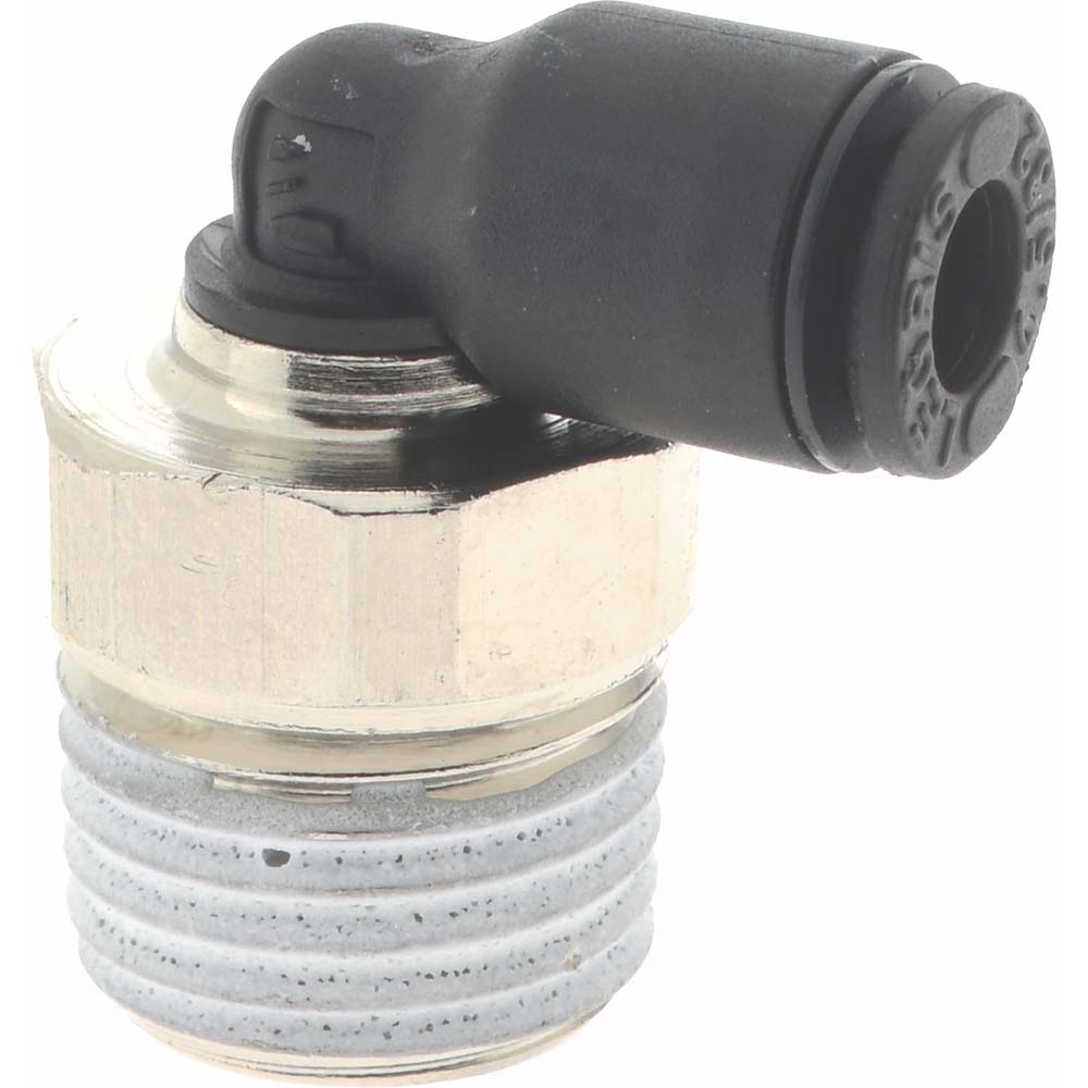 Push-To-Connect Tube to Male BSPT Tube Fitting: Male Elbow, 1/4" Thread, 5/32" OD