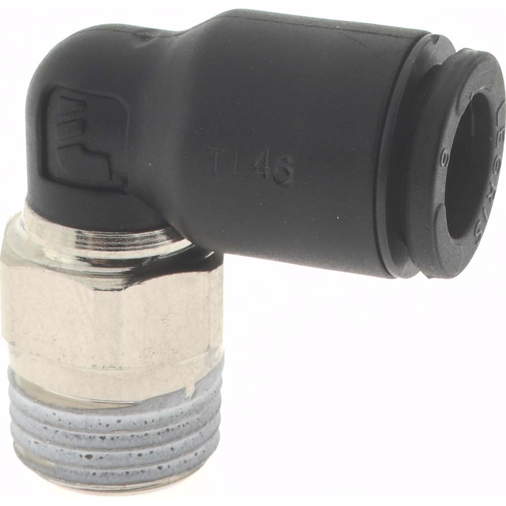 Push-To-Connect Tube to Male BSPT Tube Fitting: Male Elbow, 1/8" Thread