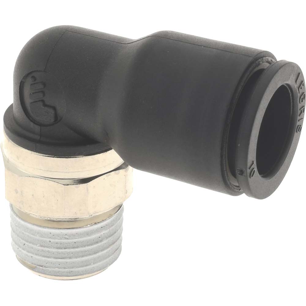 Push-To-Connect Tube to Male BSPT Tube Fitting: Male Elbow, 1/4" Thread