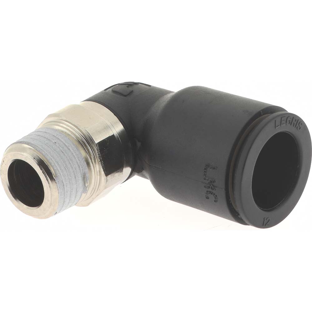 Push-To-Connect Tube to Male BSPT Tube Fitting: Male Elbow, 1/4" Thread