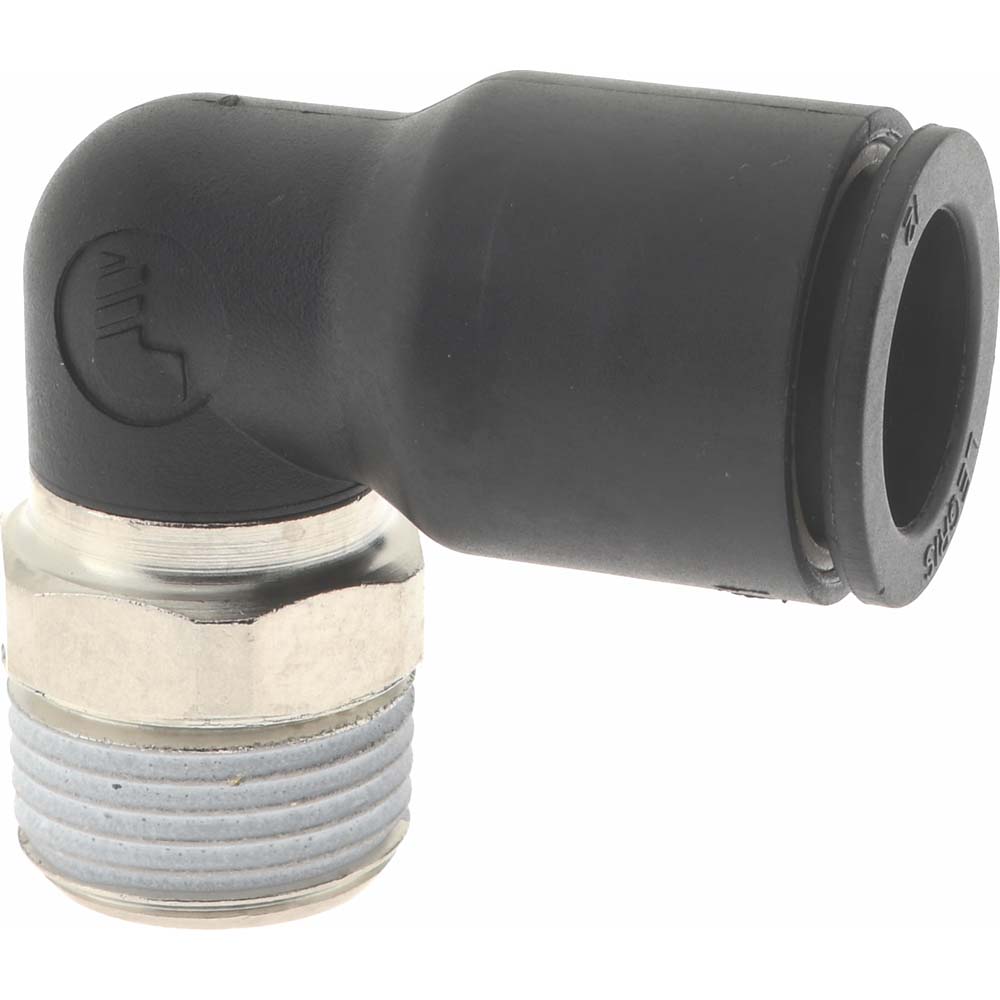 Push-To-Connect Tube to Male BSPT Tube Fitting: Male Elbow, 3/8" Thread
