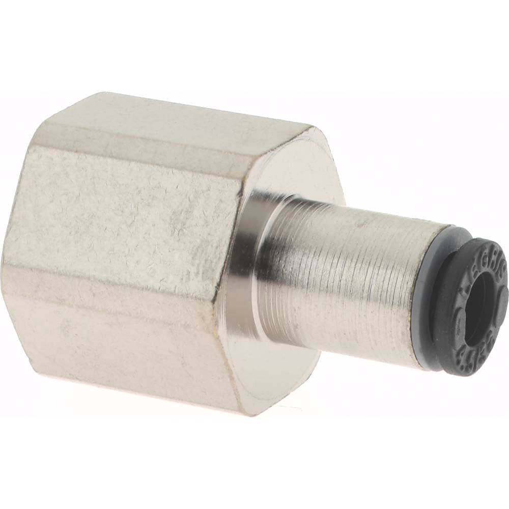 Push-To-Connect Tube Fitting: Connector, Straight, 1/4" Thread