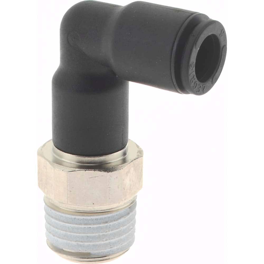 Legris 3129 06 13 Push-To-Connect Tube to Male BSPT Tube Fitting: Extended Male Elbow, 1/4" Thread 