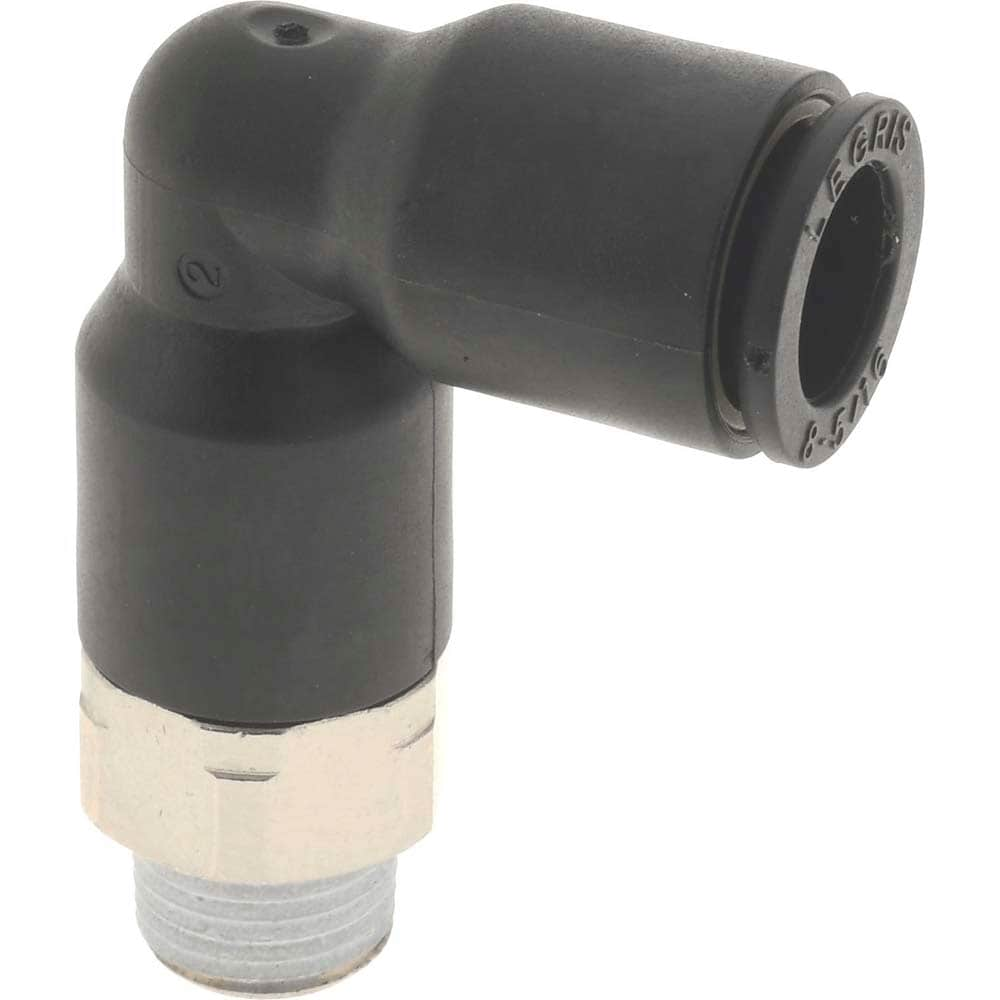 Legris 3129 08 10 Push-To-Connect Tube to Male BSPT Tube Fitting: Extended Male Elbow, 1/8" Thread Image