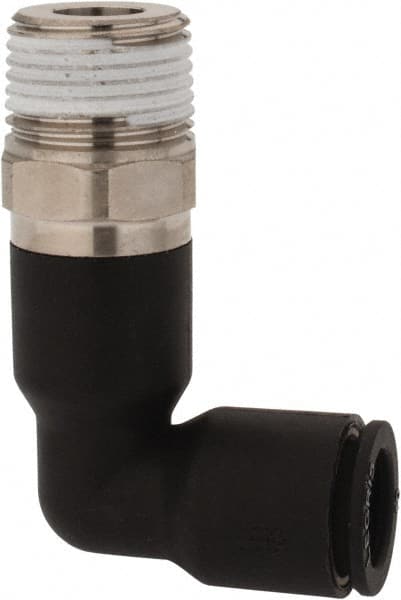 Legris 3129 10 17 Push-To-Connect Tube to Male BSPT Tube Fitting: Extended Male Elbow, 3/8" Thread 