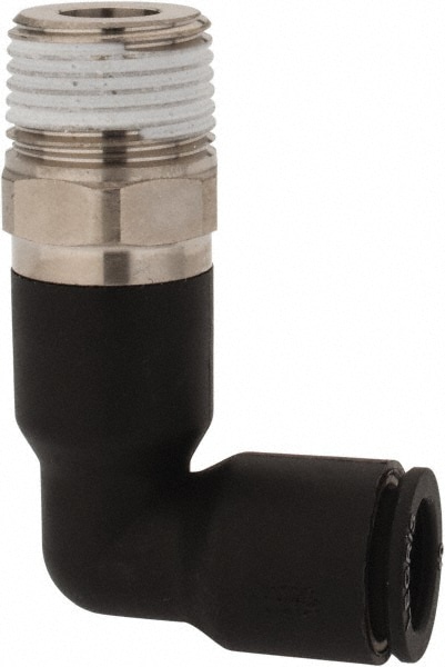 Legris 3129 10 17 Push-To-Connect Tube to Male BSPT Tube Fitting: Extended Male Elbow, 3/8" Thread Image