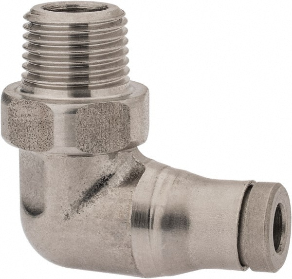 Legris 3889 04 10 Push-To-Connect Tube to Male & Tube to Male BSPT Tube Fitting: Male Elbow, 1/8" Thread Image