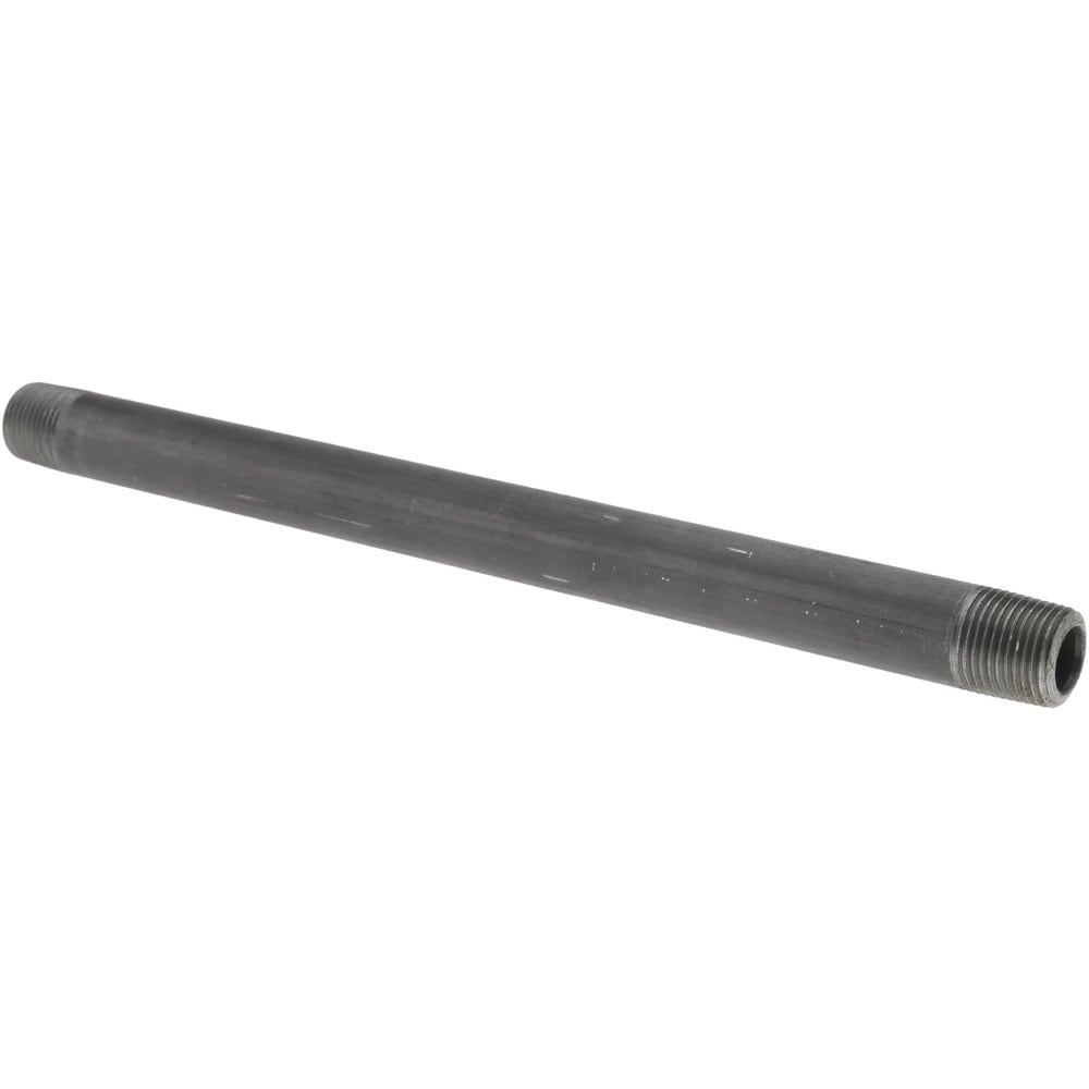 Black Pipe Nipple: 3/8" Dia x 9" Long, Schedule 80