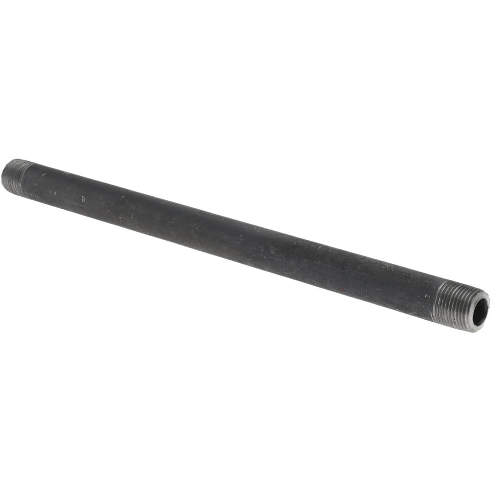 Black Pipe Nipple: 3/8" Dia x 10" Long, Schedule 80