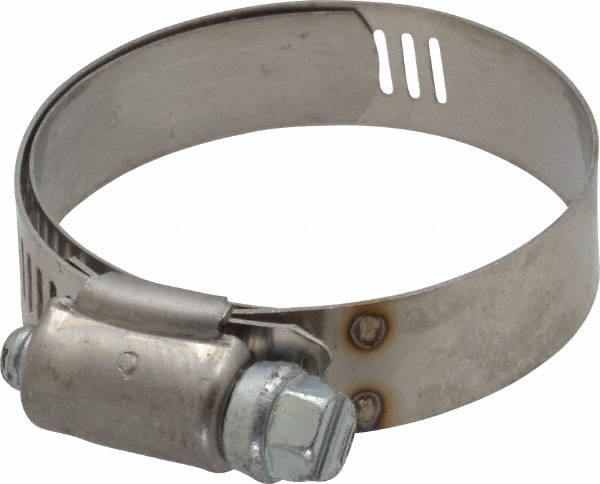 Worm Gear Clamp: SAE 24, 1-1/16 to 2" Dia, Stainless Steel Band
