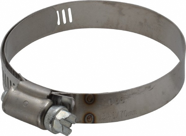 Worm Gear Clamp: SAE 36, 1-13/16 to 2-3/4" Dia, Stainless Steel Band