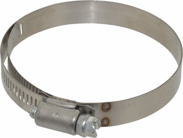 Worm Gear Clamp: SAE 44, 2-5/16 to 3-1/4" Dia, Stainless Steel Band