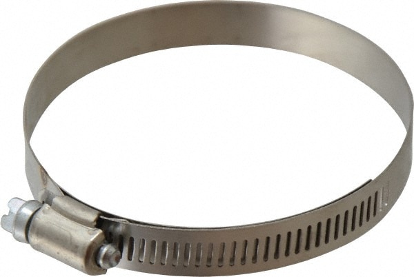 Worm Gear Clamp: SAE 52, 2-13/16 to 3-3/4" Dia, Stainless Steel Band
