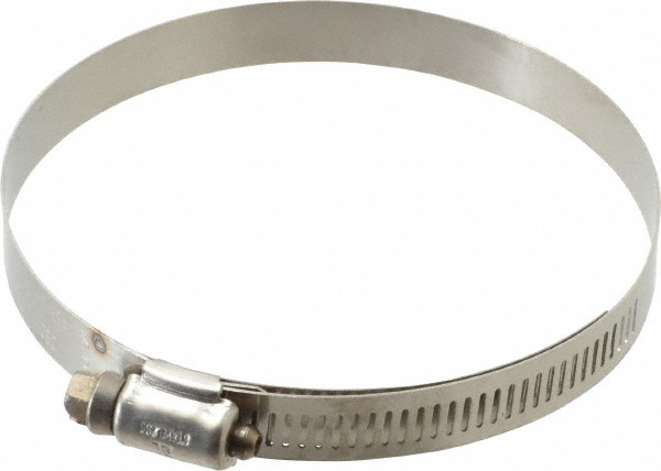 Worm Gear Clamp: SAE 60, 3-9/16 to 4-1/4" Dia, Stainless Steel Band