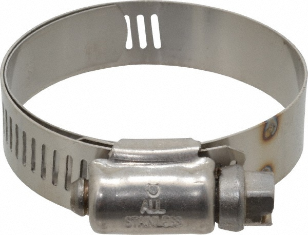 Worm Gear Clamp: SAE 24, 1-1/16 to 2" Dia, Stainless Steel Band