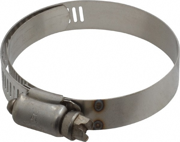 Worm Gear Clamp: SAE 32, 1-9/16 to 2-1/2" Dia, Stainless Steel Band